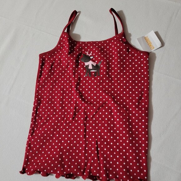 Gymboree NWT polka dot Deer front size 5-6 Camisole top. Located A24 - Picture 1 of 2